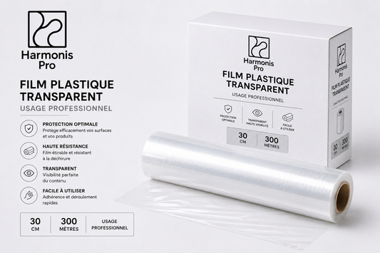 Film plastique transparent professionnel – 30 cm × 300 m - Lot de 3